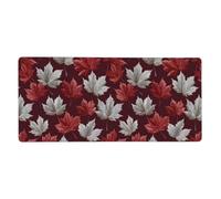 Maple Leaves Print Mouse Pad Large Mouse Pad for Desk, Non-Slip Gaming Mousepad 16x35.5in