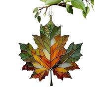 Maple Leaves Stained Glass Window Hanging | Acrylic Suncatchers for Window | Maple Leaf Stained Glass Art Hanging Suncatchers | Hangings Wall Decorations for Halloween,Thanksgiving