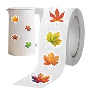 Maple Leaves Stickers - Autumn Leaves Stickers | Red Brown Orange Yellow Self Adhesive Decals Seal Labels for Fall Decorations Thanksgiving Party Favors, Decorative Sticker Roll