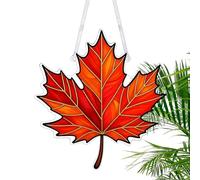 Maple Leaves Sun Catcher for Windows, 2D Acrylic Autumn Thanksgiving Decoration, Autumn Leaves Decorations Window Wall Ornament, for Indoor Outdoor Garden Home Office Party Home