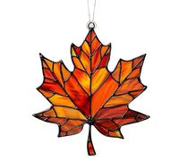 Maple Leaves Suncatcher, Autumn Leaves Sun Catchers for Window, Stained Fall Leaf Crystal Window Hanging Christmas Ornament, Thanksgiving Autumn Maple Rainbow Maker, for Home Decor