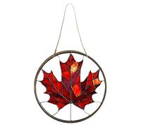 Maple Leaves Suncatcher Ornament - 2D Acrylic Thanksgiving Party Supplies | Stained Glass Maple Leaves Window Decoration | for Indoor Outdoor Garden Housewarming Office Party Home Wall