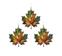 Maple Leaves Suncatchers, 3 Pack Suncatchers for Window Hanging, Maple Leaves Acrylic Stained Glass Window Hanging Ornament, Autumn Maples Leave Wall Decor for Halloween Thanksgiving Christmas Party