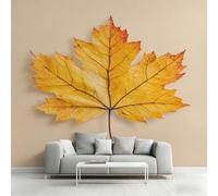 Maple Leaves Wallpaper, Autumn Leaf Wall Mural for Living Room, Bedroom, Non-Woven Wall Papaer Decoration, Photo Wallpaper & Home Decor, 350x256 cm (WxH) K-MZ&3