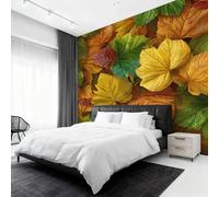 Maple Leaves Wallpaper for Living Room, Autumn Scenery Wall Mural for Bedroom 400x280 cm, Non-Woven Photo Wallpaper, Home Decor D&O107