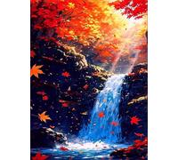 Maple Leaves Waterfall 1000 Piece Jigsaw Puzzles for Adults Colourful Fun Challenging & Brainteasing Educational Learning Gift Present for Children Boys Girls 1000 Piece Puzzle for Adults