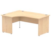 Maple Panel End Ergonomic Office Desk Left, 160wx120/80dx73h (cm), Express Delivery