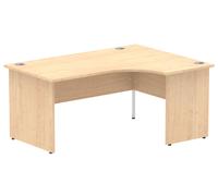 Maple Panel End Ergonomic Office Desk Right, 160wx120/80dx73h (cm), Express Delivery