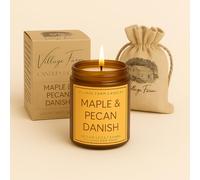 Maple & Pecan Danish Luxury Hand Poured Candle | Vegan | Eco Friendly | Hand Crafted, | 50+ Hour Burn Time | Soy Wax | Handmade | Artisan | Small Batch | Gourmand Candle