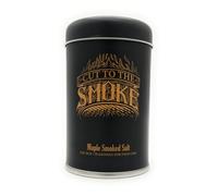 Maple Smoked Salt (Fine) |150g | Cut to the Smoke | Triple smoked for a sweet, rich flavor | Refillable tin | Durable anti-scuff label | no artificial preservatives