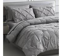 Maple&Stone California King Comforter Set - 7 Pieces Pintuck Bed in A Bag - Comforters California King Size - Comforter Set with Comforter, Fat Sheet, Fitted Sheet and Pillowcases & Shams