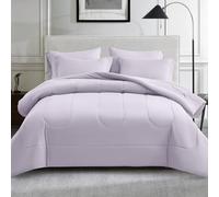 Maple&Stone Lavender Comforter Set Queen, 7 Pieces Bed in a Bag Light Purple - Lightweight Bedding Set with Comforter, Sheets, Pillowcases & Shams, Lilac Purple