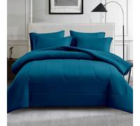 Maple&Stone Queen Size Comforter Set 7 Pieces Bedding Bed in a Bag - Down Alternative Bed Set with Sheets, Pillowcases & Shams, Soft Reversible Duvet Insert for Queen Bed, Teal