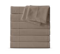 Maple&Stone Twin Flat Sheet 6 Pack,Premium Soft & Breathable,Brushed Microfiber Fabric,Anti-Shrinkage & Non-Fading,Bulk Flat Sheets Only Twin Size (Brown)
