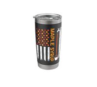 Maple Syrup Maple Tree Tapping Syrup Vintage US Flag Canada Stainless Steel Insulated Tumbler