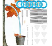 Maple Syrup Tapping Kit, Maple Tree Sap Tapping Kt with 6 Stainless Steel Tree Taps and Hooks, 6 Maple Syrup Spiles, 6 Maple Sap Filters, Tree Sap Tapping Kit for Maple Syrup Making Supplies