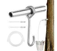 Maple Syrup Tapping Kit, Reusable Stainless Steel Maples Syrup Taps Set, Maple Tree Tapping Kit with Spile Cleaning Brushes, Corrosions Resistance Maples Tree Sap Tap Set, for Family Farm