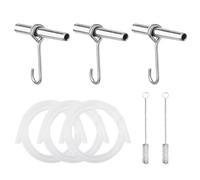 Maple Syrup Tapping Kit, Stainless Steel Maple Tree Taps Spiles for Making Maple Syrup, Maple Syrup Supplies Includes 3 Spiles, 3 Hooks, 3 3ft Food Grade Tubing & 2 Spile Cleaning Brushes