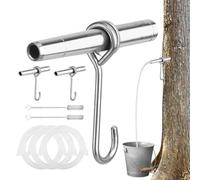 Maple Syrup Tapping Kit, Stainless Steel Maple Tree Taps Spiles for Making Maple Syrup, Weatherproof Pointed Maple Syrup Tapping Kit, Maple Syrup Synthetic Filter, Syrup Sugar Candy Making