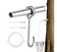 Maple Syrup Tapping Kit,Tree Tapping Kit, Stainless Steel Maple Tree Taps,Food Grade Tubing with Spile Cleaning Brushes,Tree Tapping Kit Maple Syrup Supplies,Reusable Efficient Tree Taps