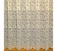 Maple Textile Monaco Net Curtain Luxury Heavy Weight Pretty Flowered Floral Lace Jacqard Pattern. Sold by the Metre.Available in White and Cream (Cream, 42inch Drop)