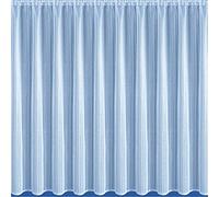 Maple Textiles Brilliant White Modern Stripe Net Curtain Slub Effect Textured Feel SOLD BY THE METRE (40"(101cm) Drop)