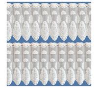 Maple Textiles Country Farmhouse Cafe Net Curtain, White, Sold By the Meter sent in One Piece(24"(60cm) Drop)