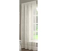 Maple Textiles Cream Voile Panel With Cream Embroidered Petal Flower Design 56" x 48"