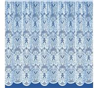 Maple Textiles Diana Net Curtain Luxury Heavy Weight Pretty Flowered Floral Lace Jacqard Pattern. Sold by the Metre.Available in White and Cream (27"(68cm),Short Drop White)