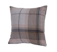 Maple Textiles Faux Brushed Wool Country Checked Cushion Cover 18" x 18" (45cm x 45cm) (Grey, 1)