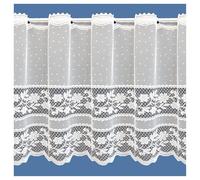 Maple Textiles Floral Band Cafe Net Curtain Sold by the Metre and sent in one Piece. Ideal for Caravans and Small windows. Available in 2 Drops (24"(60cm) Drop)