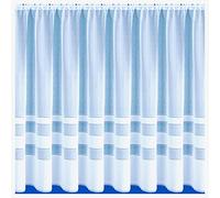 Maple Textiles Horizon Semi-Plain Stripe Ribbon Band White Net Curtain Sold By The Meter Quantity Width (48'' (122cm) Drop) (MT09)