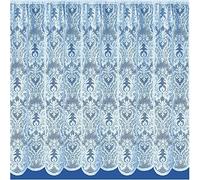 Maple Textiles Kent White Net Curtain Drop in Luxury Victorian Lace Effect Damask Pattern. Sold by the Metre. (White, 48" (122cm) Drop)