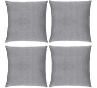 Maple Textiles Pack of 4 Cushion Covers, Luxury Faux Silk Effect Cushion Covers, Modern Sheen Textured Design Throw Cushion Cases, 17" x 17", 43cm x 43cm (Silver Grey)