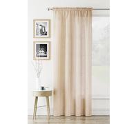 Maple Textiles Sheer Voile Curtain Panel, 140cm Wide, Linen/Muslin Look, Single Panel Slot Top Heading (Natural, 72" Drop)
