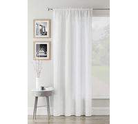 Maple Textiles Sheer Voile Curtain Panel, 140cm Wide, Linen/Muslin Look, Single Panel Slot Top Heading (White, 90" Drop)