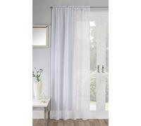 Maple Textiles Sparkle Jewel Sheer Linen Look Voile Curtain Panel (72" (183cm), White)