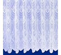 Maple Textiles White Net Curtain. 45" 115cm Drop in Luxury Cotton Look sold by the metre Cut to width for windows patios and Doors