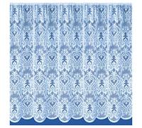 Maple Textiles White Net Curtain.(Kent) 54"(137cm) Drop in Luxury Victorian Lace Effect Damask Pattern. Sold by the Metre.