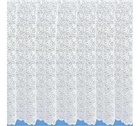 Maple Textiles White Net Curtain, Seychelles Waves Design Lace Curtain, Cut To Width Sold by the Metre (81" (205cm) Drop)