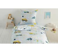 Maple Threads Children's 100% Brushed Cotton Single Duvet Cover Set, Consutruction Vehicles, Unicorns, Cars and Owls Designs (Construction)