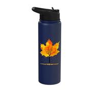 Maple Tree Falling Leaves Autumn Fall Season Stainless Steel Insulated Water Bottle