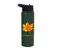 Maple Tree Falling Leaves Autumn Fall Season Stainless Steel Insulated Water Bottle