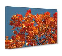 Maple Tree Leaves Autumn Vol.5 Canvas Print | Gallery Wrapped 30mm Frame Wall Art | 24x16 inches | Ready to Hang | Modern Floral Picture | Living Room Bedroom Lounge Office