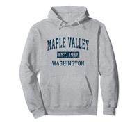 Maple Valley Washington WA Vintage Sports Design Navy Print Pullover Hoodie