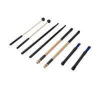 Maple Wood Drumsticks with Rubber Handle, Lightweight Nylon Brushes, Percussion Instrument Sticks, Mallets Brush Set for Jazz Folk Youth Bands Drummers