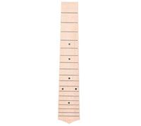Maple Wood Ukulele Fingerboard with 18 Chrome Frets and Black Dot Inlays, Replacement Fretboard for 24 Inch Ukulele, Durable Maple Neck Component with Professional Design