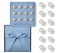 Maplefield Double-Sided Pearl Veil Weights - 12 Count Pearl White Suede - Strong Magnetic Non-Damaging Hold for Wedding Veils & Long Bridal Trains - Bridal Accessories & Dress Weights