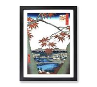 Maples At Mama By Utagawa Hiroshige Asian Japanese Framed Print | A3 Black Framed Wall Art | Ready to Hang | Asian Nature Picture | Living Room Bedroom Lounge Office