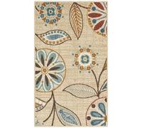 Maples Rugs Reggie Floral Kitchen Rugs Non Skid Washable Accent Area Carpet [Made in USA], Beige, 1'8 x 2'10